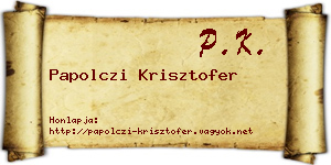 Papolczi Krisztofer névjegykártya